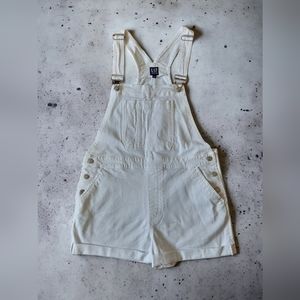 GAP Womens White Denim Shortalls
